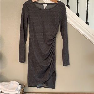 Leith grey faux wrap dress in Jersey grey